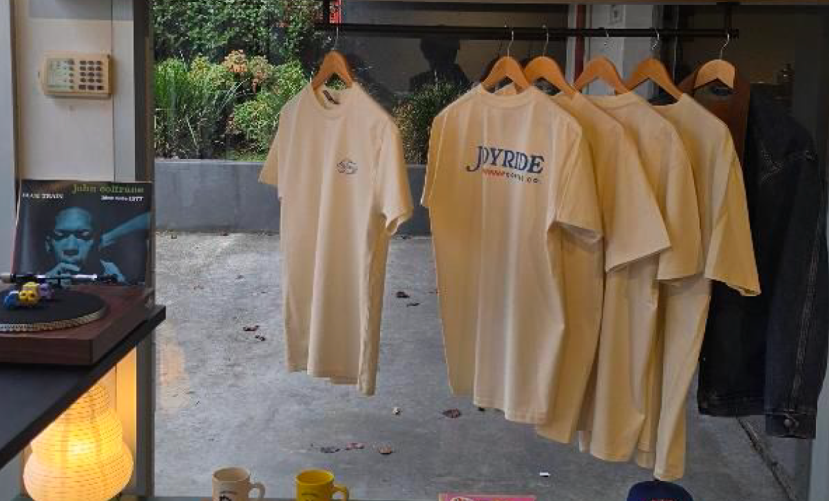 Joyride Coffee Co. cream t-shirt